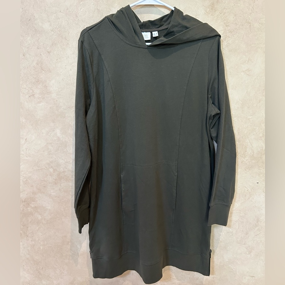 Black Hooded Long Sleeve mini dress sweatshirt style activity ready medium